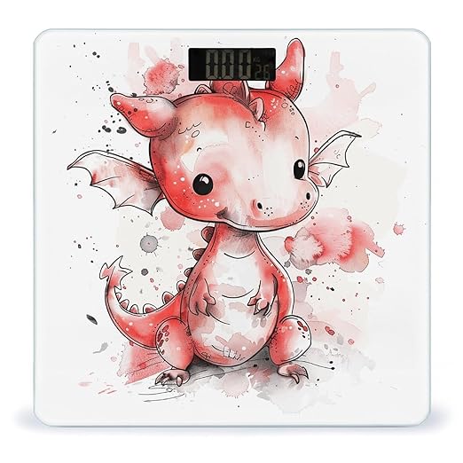 Digital Bathroom Scale for Body Weight Scale with Bright LCD Display High Accuracy Step-On Technology Auto On/Off Ink Style Dragon Digital Scales 400 Lbs /180kg