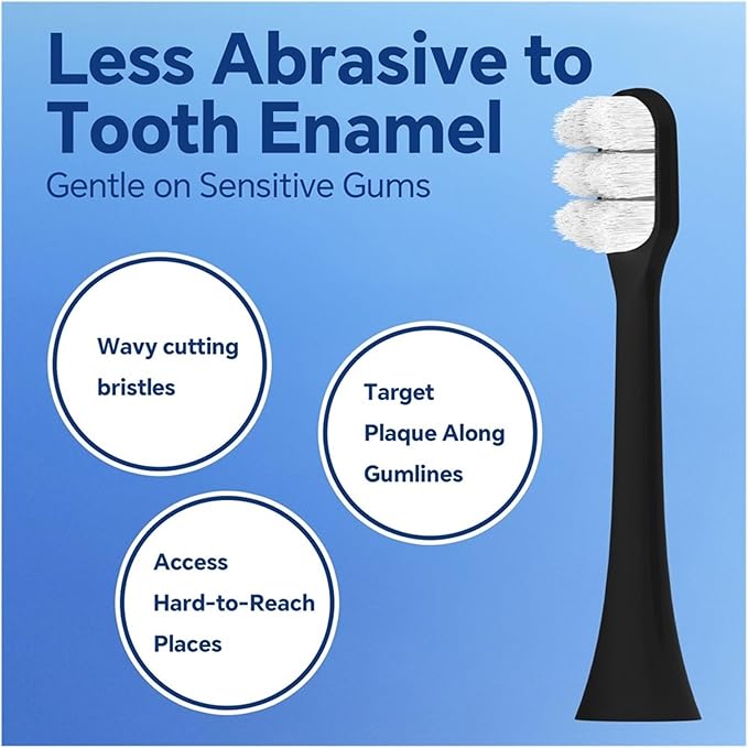 8 Pcs Compatible for Toothbrush Replacement Brush Heads Refills for 4100 4300(Black-8 Pcs)