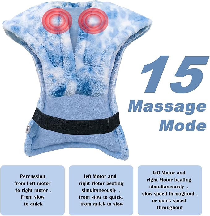 Heating Pad with Massager for Full Back and ShoulderLarge Massage Heated Wrap for Back Pain Relief12 Percussion Massaging Mode 3 in 1 Massage Electric Heating Pad (Massage + Heat + Weighted)