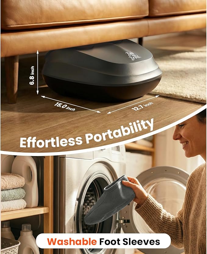 BOB AND BRAD Shiatsu Foot Massager with Heat and RemoteFSA Eligible HSA Deep Kneading Electric Feet Massager for Plantar Fasciitis Fits US Size 12