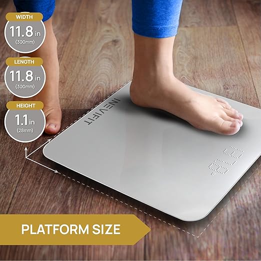 INEVIFIT Bathroom Scale Highly Accurate Digital Bathroom Body Scale Measures Weight up to 400 lbs. Includes Batteries