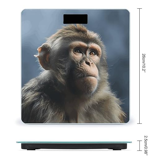 Monkey Digital Bathroom Scale for Body Weight Weighing Scale with Backlit LCD Display High Precision Measurements &amp Measures Weight Up to 180kg