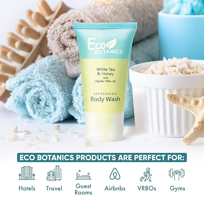 Eco Botanics Travel-Size Hotel Body Wash Soap 1 oz. (Case of 300)
