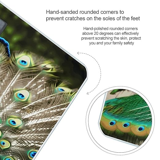 Beautiful Peacock Scale with LCD Precision Weighing Scales Sturdy Tempered Glass Weight Scales Easy-to-Read Anti-Slip Weight Digital Bathroom Scale for Daily