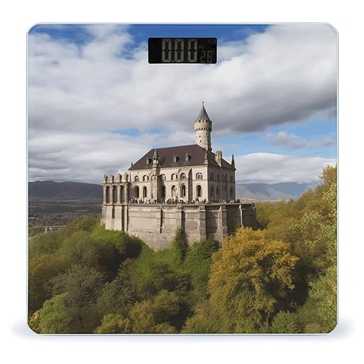 Historical Monuments of Armenia Bathroom Scale Large LCD Backlight Display Digital Scale Rounded Corners Body Scales Automatic Power On/Off Bathroom Scales for Home Bedrooms