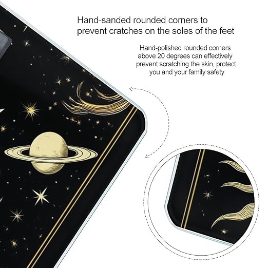 Men's Fashion Automatic Switch Digital Bathroom Weighing Scale Smart Scale Tarot Card Magic Boho Vintage Sun Moon Stars