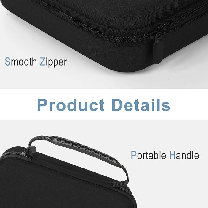 Massage Gun Hard Case Compatible with TheraGun Relief Handheld Percussion Massage Gun Portable Travel Case Storage Carrying Bag with Mesh Pocket for Cables and Other Accessories Black(Case Only)