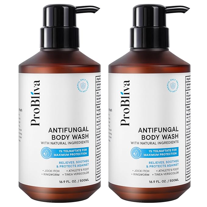 Antifungal Body Wash Treatment Soap – Antibacterial Wash for Jock Itch Ringworm Back Acne Tinea &amp Foot Odor – Medicated Skin Relief Cleanser Gel with Tea Tree Oil &amp Tolnaftate for Men and W