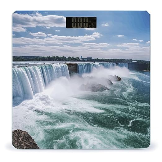 Niagara Falls Bathroom Scale Rounded Smart Scale for Body Weight Automatic Power On/Off Weight Scales Accurate Bathroom Digital Scales for Pet Home Bedroom Kitchen