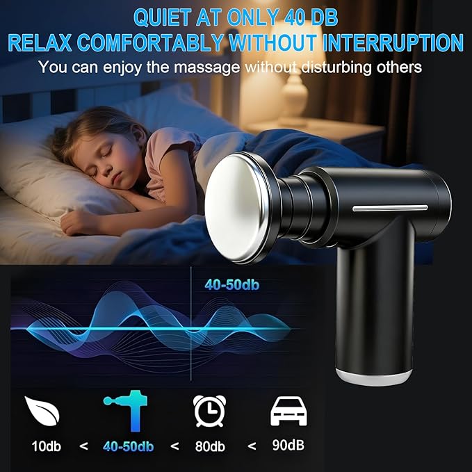 Massage Gun with Heat and ColdDeep Tissue Back Massager Neck Massager for Pain ReliefMuscle Percussion Massage GunHandheld Message Gun with 6 Heads&ampSilentGifts for Men Women Dad
