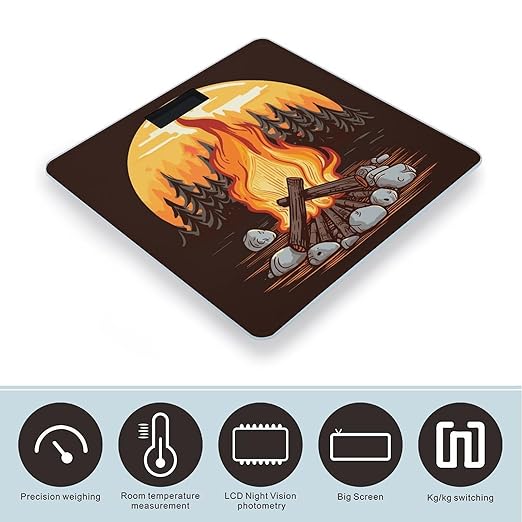 Bonfire Weight Scale for Body Weight Digital Bathroom Scale High Capacity Accurate Digital Weighing Scales and Easy-to-Read on Backlit LCD Display Scales