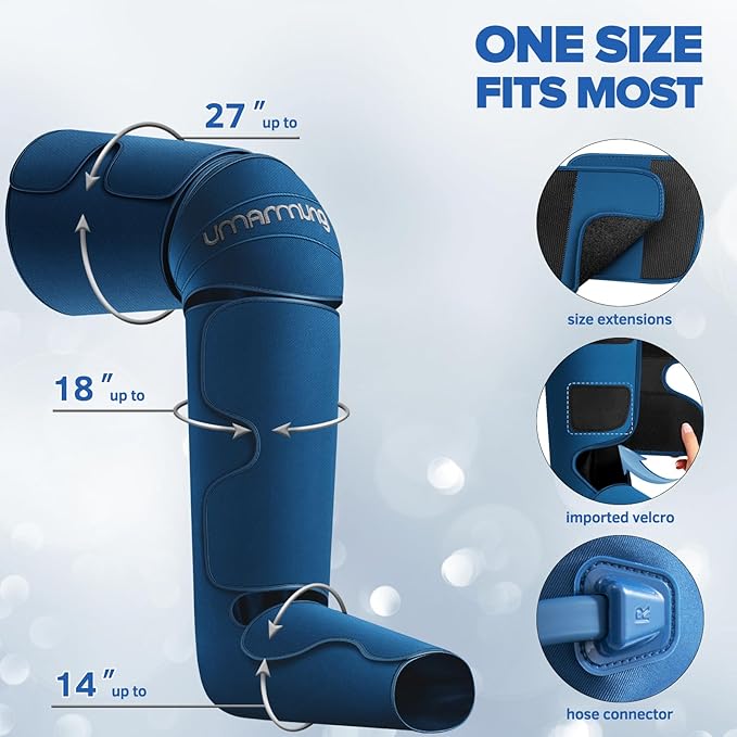 Air Compression Leg Massager with Heat - Ideal Christmas Mother's Day and Father's Day Gifts for Men Women Dad Mom - Relieves Foot and Knee Pain Eases Varicose Veins Cramps Swelling and Edema