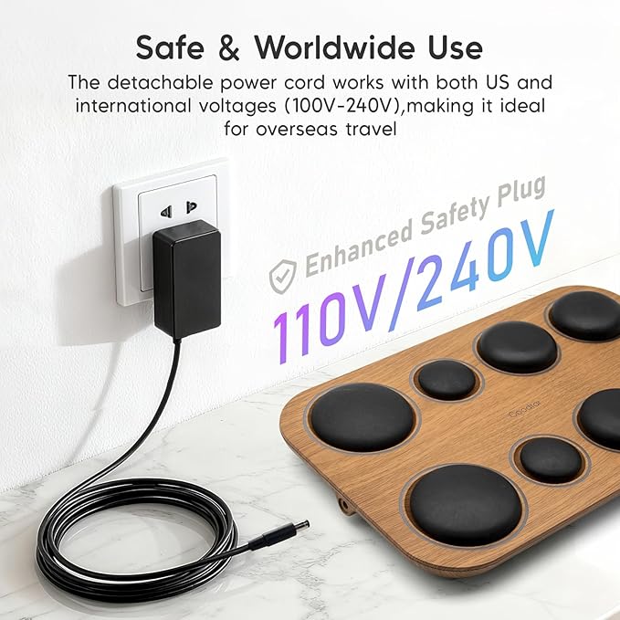 8PCS Hot Stone Massage Set with Warmer –Basalt Stones Massager for Deep Tissue Pain Relief &amp Muscle Relaxation Home Spa Kit with Soothing Ambient Light – Valentine's Day &amp Birthday Gift