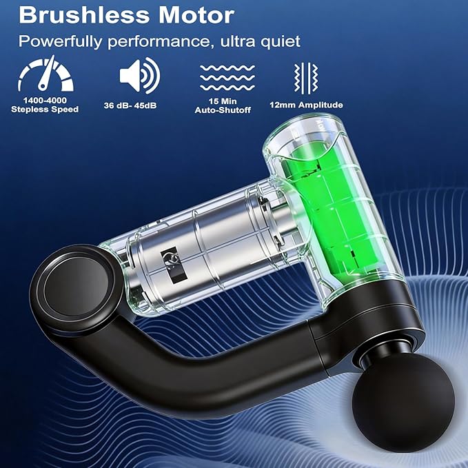 Foldable Massage Gun with Upgraded Extension Handle 32 Speeds Massage Gun Deep Tissue - Back Massager for Pain Relief Deep Tissue Muscles/Neck/Shoulders/Waist/Legs Massager