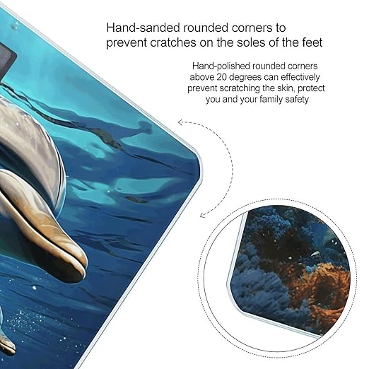Dolphins Digital Bathroom Scale for Body Weight Weighing Scale with Backlit LCD Display High Precision Measurements &amp Measures Weight Up to 180kg