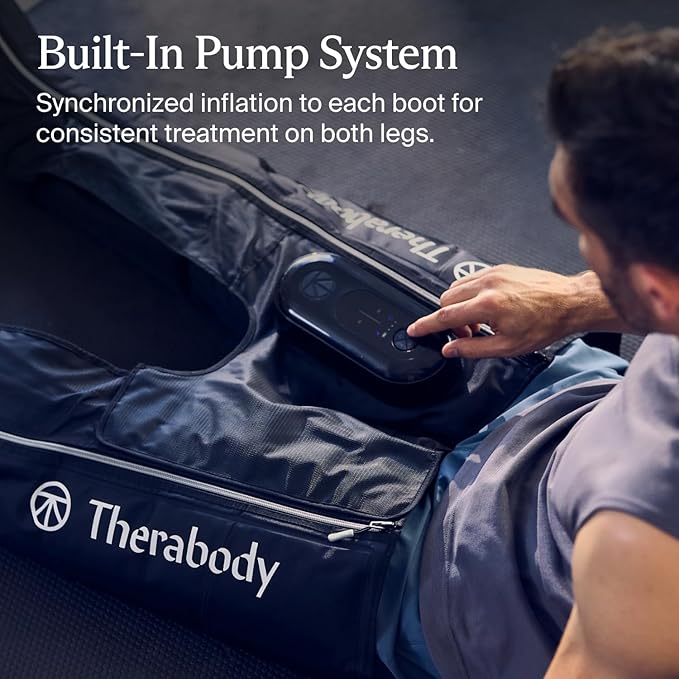 Therabody JetBoots Prime - Ultra-Portable Wireless Compression Boots for Easy Leg Muscle Recovery - Calf Leg &amp Thigh Compression Sleeve with Customizable Treatments (Regular)