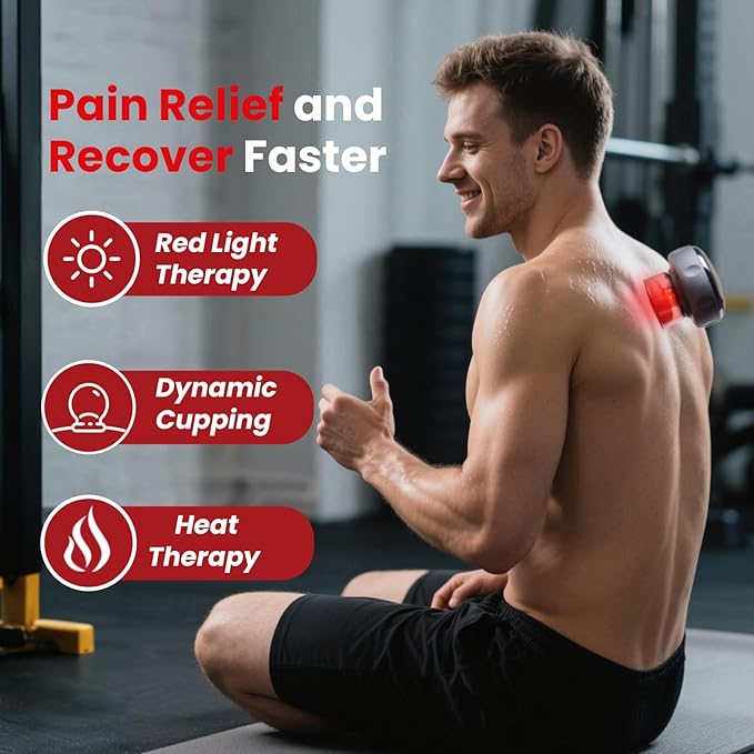 UOTT Original 20 Levels Cupping Kit for Massage Therapy (2PCS)5-in-1 Smart Dynamic Cupping Set with Red Ligh-t Therapy&ampHeat Penetrates for Targeted Pain Relief Knots Aches Muscle Soreness