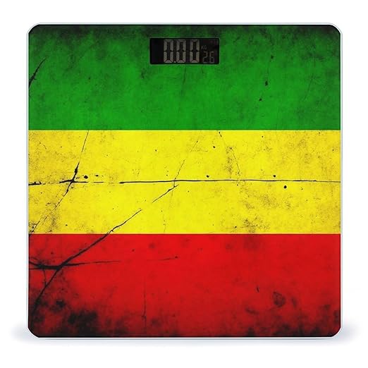 Men's Fashion Automatic Switch Digital Bathroom Weighing Scale Smart Scale Red Yellow Green Rasta Flag
