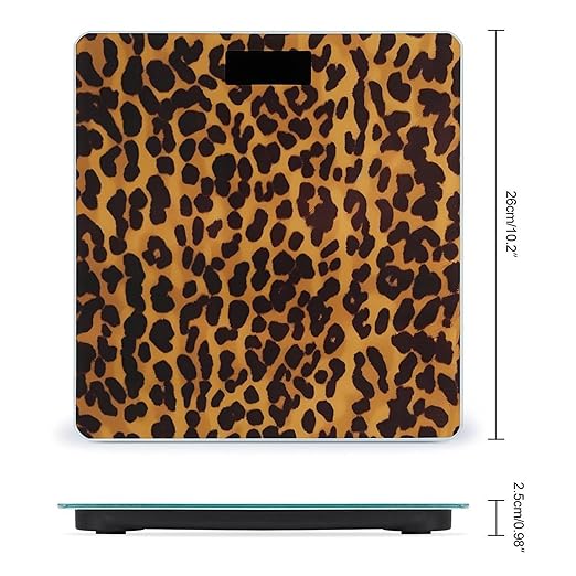 Digital Bathroom Scale for Body Weight Scale with Bright LCD Display High Accuracy Step-On Technology Auto On/Off Cool Cheetah Leopard Digital Scales 400 Lbs /180kg