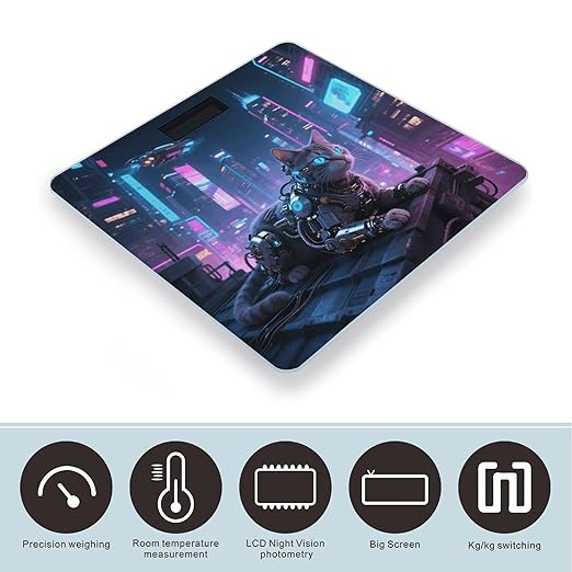 Mechanical Cat Scale for Body Weight Sturdy Tempered Glass Weighing Scales with LCD Display Accurate Digital Bathroom Scale Convenient Body Fat Smart Scales Easy Read