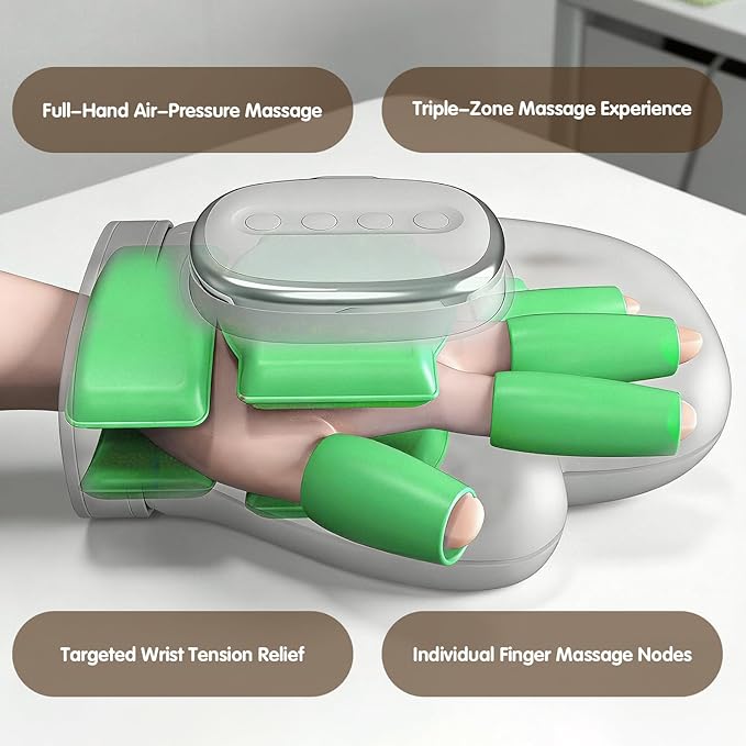 Hand Massagers 3 Heat Settings &amp 5 Compression Levels Smart Hand Massager 2000mAh Cordless with Soothing Warmth for Hand &amp Wrist Discomfort - Hand Massager with Heat and Compression