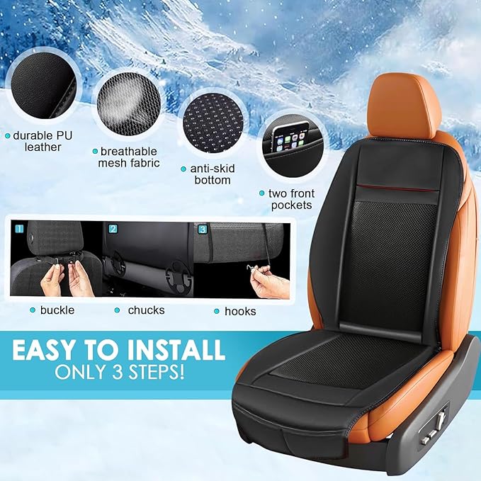 3 in 1 Massage Cushion with Winter Cooling Seat Covers Chair Massager for Full Body 12V Car Seat Covers (WinterSummerMassage-2)