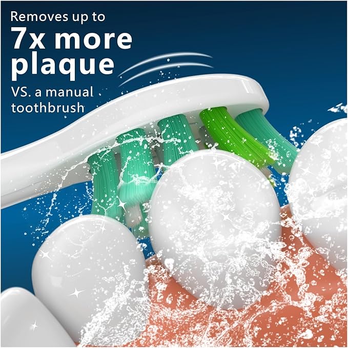 8pcs Replacement Toothbrush Heads Compatible with Phips Electric Brush Head 4100 6500 6100(8pcs Blue-Black)