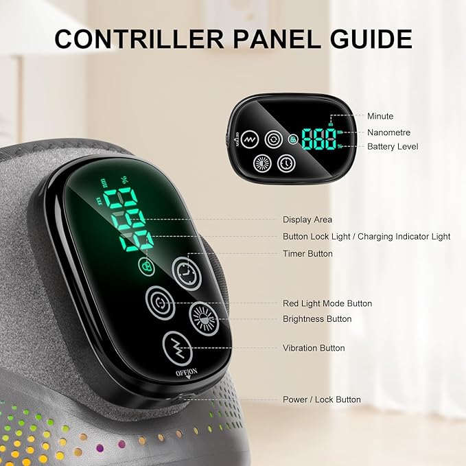 GALAX PRO Knee Electric Massager with Heat Cordless Heated Knee Massage for Pain Relief with 3 Heating Levels 6 Vibration Modes LED Screen &amp Adjustable Strap