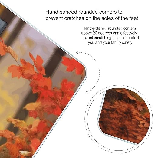 Brown Bear in Autumn Scale with LCD Precision Weighing Scales Sturdy Tempered Glass Weight Scales Easy-to-Read Anti-Slip Weight Digital Bathroom Scale for Daily