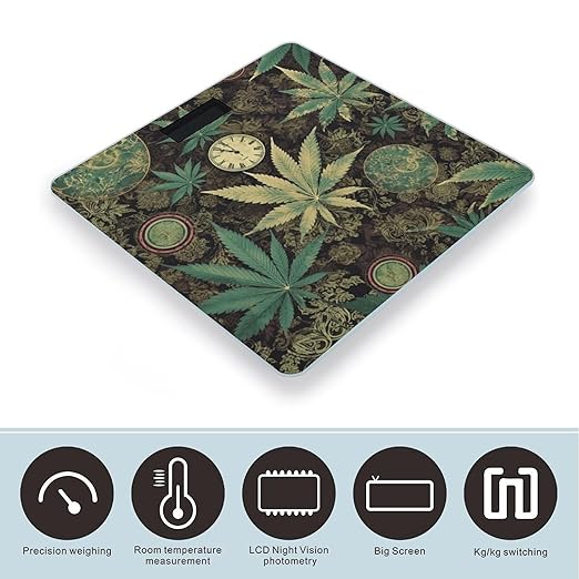 A Puff in Time Weed Marijuana Scale for Body Weight Digital Bathroom Scale Accurate Smart Weight Scales with Large Display Weighing Machine High Precision Scales