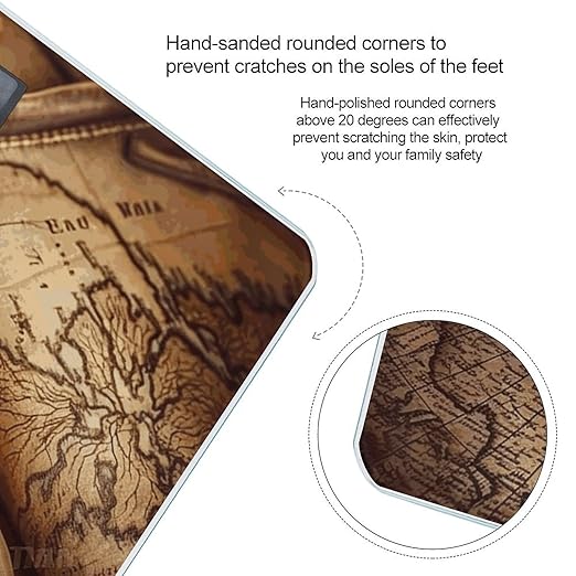 Compass and Old World Map Scale for Body Weight Digital Bathroom Scale Accurate Smart Weight Scales with Large Display Weighing Machine High Precision Scales