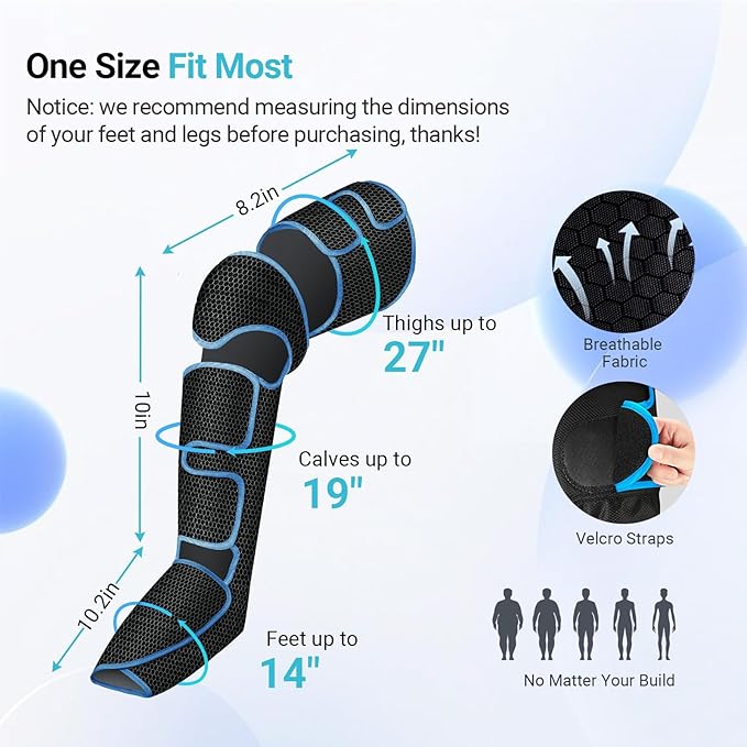Leg Massager with Heat FSA Eligible HSA Air Compression Leg Massager for Blood Circulation and Pain ReliefMuscle FatigueCrampsSwelling and Edema
