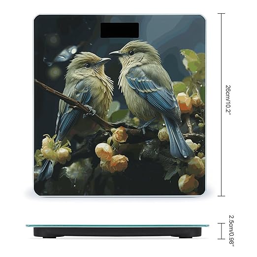Green Leaves and Birds Scale for Body Weight Digital Bathroom Scale Accurate Smart Weight Scales with Large Display Weighing Machine High Precision Scales