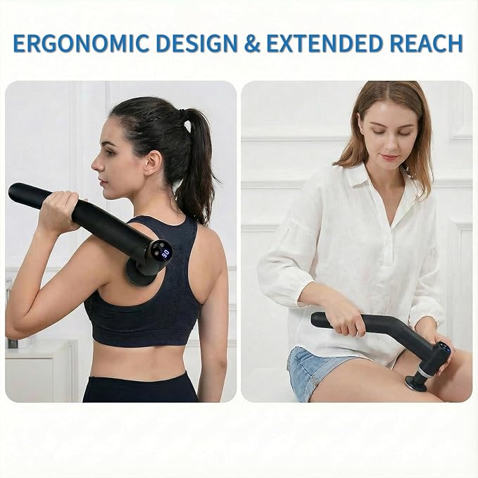 Hot and Cold Massage Gun - Detachable Extended Handle Massage GunDeep Tissue Massage Gun Used for Relieving Pain in The Back/Muscles of The Neck/Body with 6 Massage Heads LCD Display