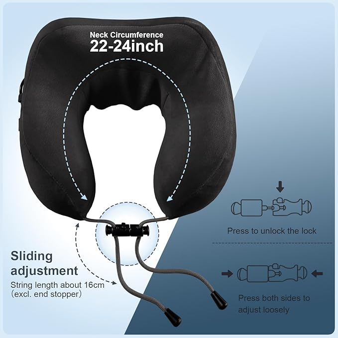 Electric Neck MassagerPortable Heated Kneading Massage Cushion PillowRechargeable Shoulder Neck U-Shaped Massage Shiatsufor Pain Relief at HomeCarOfficeTravel(Black)