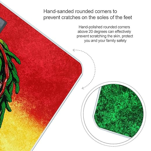 Jamaican Rasta Flag Rastafarian Reggae Lion Smart Square Scale with Digital Display for Bathroom Scale