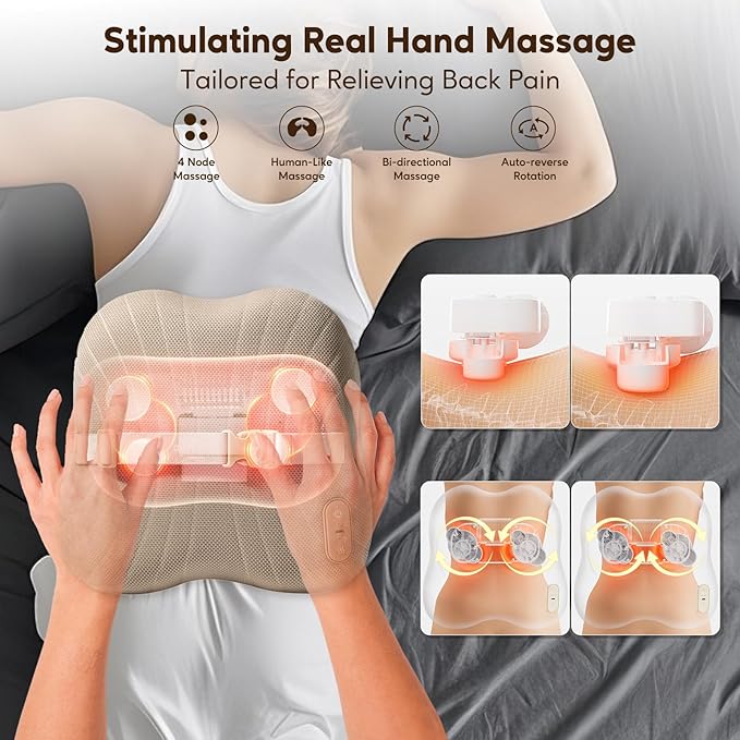 arboleaf Back Massager for Pain Relief Deep Tissue Bluetooth App Control Shiatsu Neck Shoulder Massager with Heat Cordless Portable for Chair Car Office Home