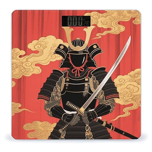 Samurai Armor Set Scale for Body Weight Sturdy Tempered Glass Weighing Scales with LCD Display Accurate Digital Bathroom Scale Convenient Body Fat Smart Scales Easy Read