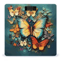 Colorful Butterfly Embroidery Paintings Digital Bathroom Scale for Body Weight with High Precision Digital Weighing Scale with BMI Clear LCD Display and Step-On Measures Weight Up to 180kg