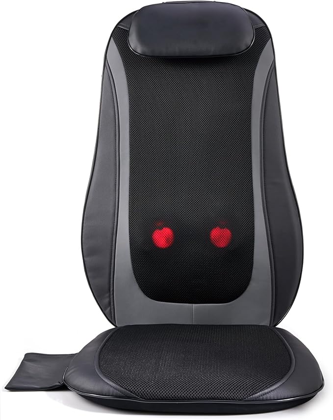 Back Massager with Heat Shiatsu Massage Chair Pad for Back Pain Rolling Kneading Massage Seat Cushion Gifts for Women/Men Stress Relax at Car Home Office