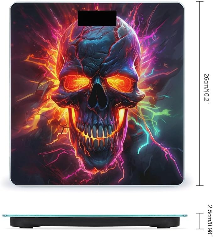 Cool Colorful Skull Scale for Body Weight Smart Accurate Digital Bathroom Scale with Easy Read LCD style