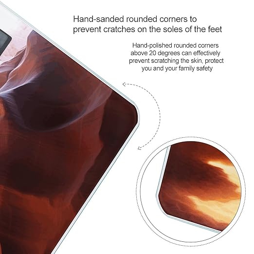 Antelope Canyon Scale for Body Weight High Precision Digital Weight Scales with LCD Display Anti-Slip Sturdy Slim Tempered Glass Bathroom Scale for Home Use