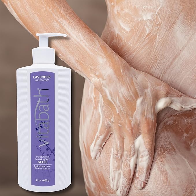 Vitabath Lavender Chamomile Moisturizing Bath &amp Shower Gel Wash Calming &amp Hydrating Botanical Skin-Softening Skincare Body Cleanser &amp Foaming Gelee - 21 oz