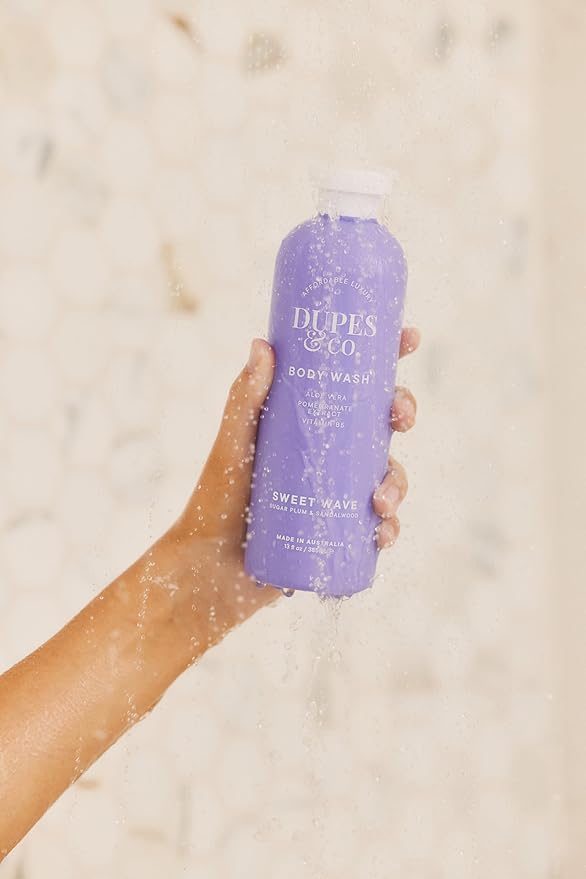 Dupes &amp Co. Sweet Wave Body Wash – 13 fl oz – Nourishing Aloe Vera Pomegranate Extract &amp Vitamin B5 – Cleanses &amp Hydrates – Made in Australia