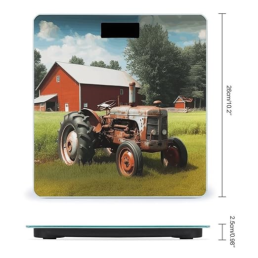 Company Farm Tractor Scale for Body Weight Safe Rounded Corners Tempered Glass Digital Bathroom Scale LED Display 400lb Capacity Weight Scales with High Precision Sensors