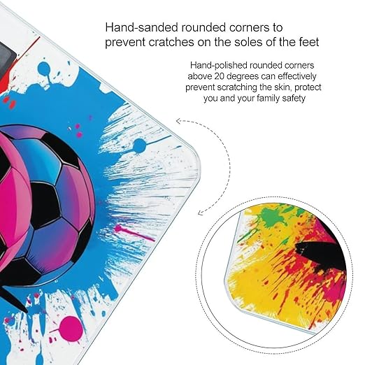 Energy Saving Scale Bathroom Weighing Scale Smart Scale for Body Weight Digital Splash Ink Colorful Paint Football Soccer Ball
