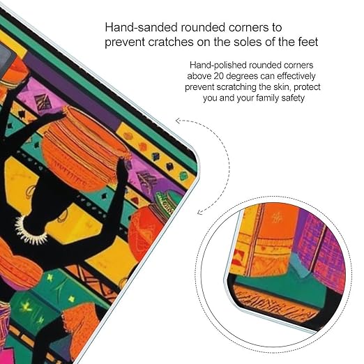 Smart Scale for Body Weight Digital Bathroom Weighing Scale Energy Saving Scale Colorful Ethnic Dress Traditional African Black Women