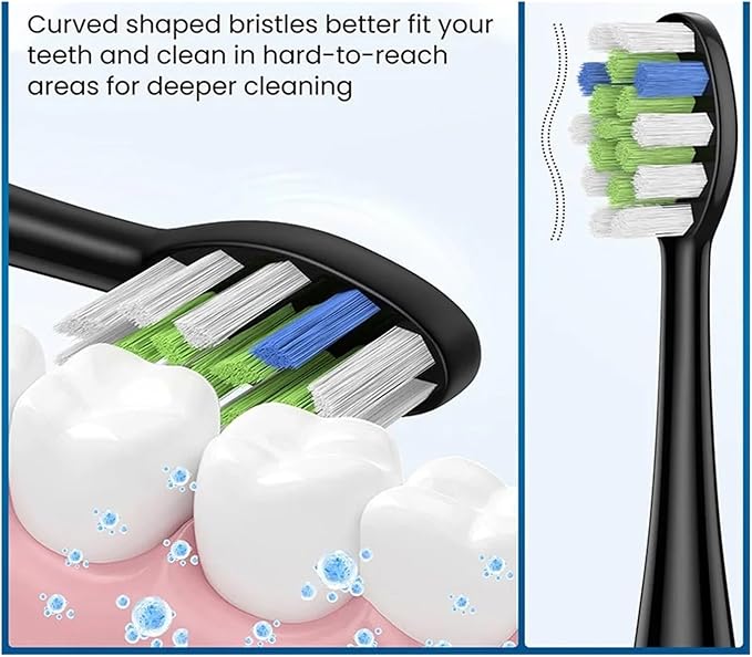 5 Pcs/10 Pcs Replacement Brush Heads Compatible for AquaSonic Black Series Vibe Pro Duo Electric Toothbrush(5 pcs BK)