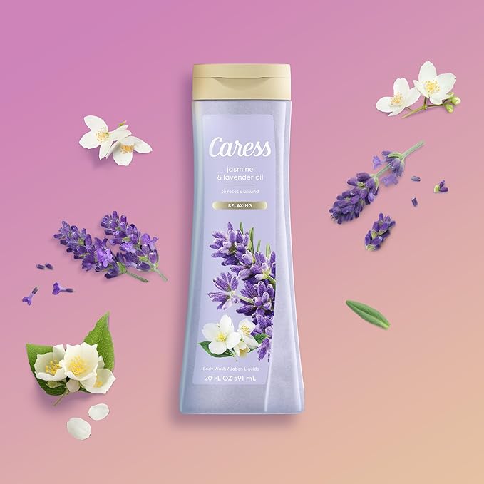 Caress Body Wash Relaxing Jasmine &amp Lavender 2-Pack – Reset &amp Unwind with Soft Fragrant Skin 20 Oz Ea