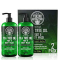 Viking Revolution Tea Tree Oil Body Wash Soap for Men - Helps Athlete's Foot Toenail Jock Itch Eczema Ringworm &amp Body Odors - Extra Strength Men's Body Wash (2 Pack)